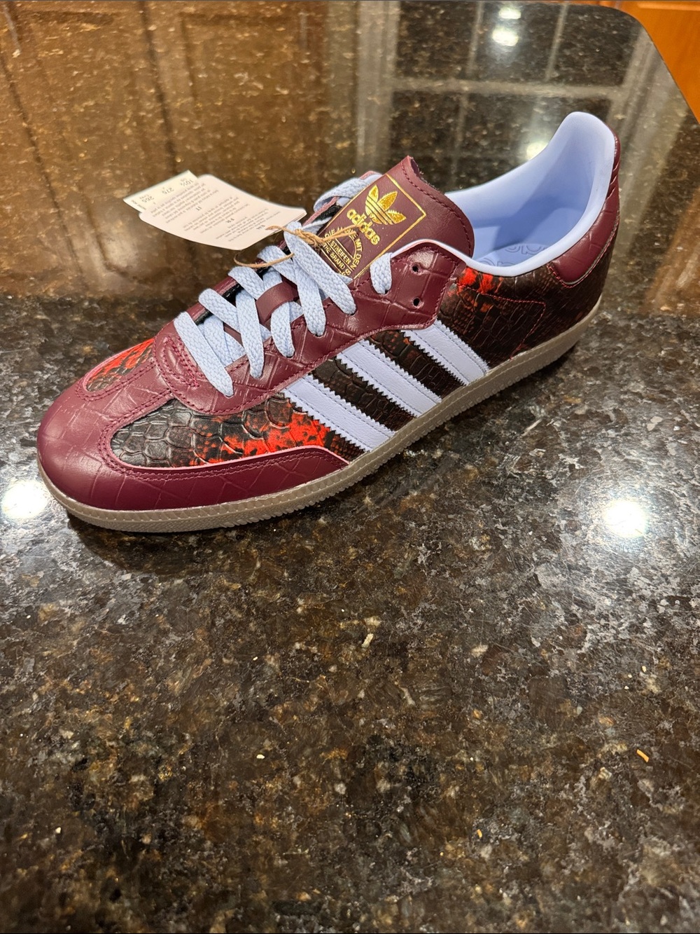 adidas Burgundy and Light Blue Samba-Style Sneaker Samba OG W